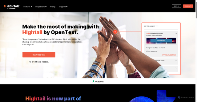 Security scan screenshot of https://yousendit.com