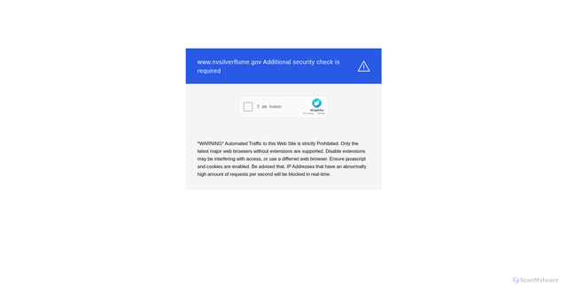 Security scan screenshot of https://www.nvsilverflume.gov/