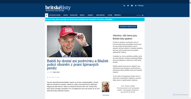 Security scan screenshot of https://blisty.cz