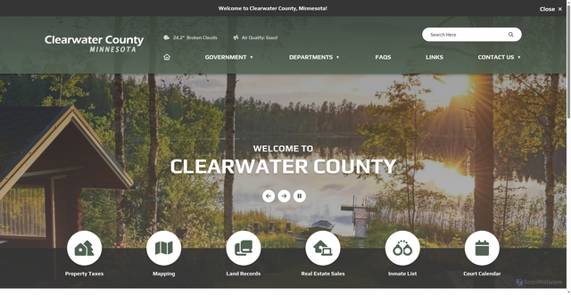Security scan screenshot of https://www.clearwatercountymn.gov/