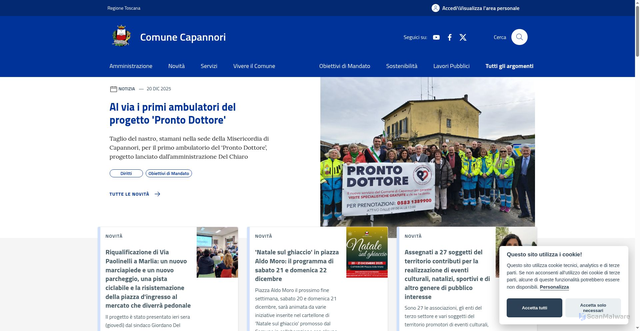 Security scan screenshot of https://www.comune.capannori.lu.it/