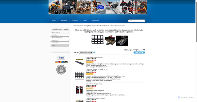 Security scan screenshot of https://shop.outdoorsupplyonline.com/calibertraileraccessories-s/1935.htm