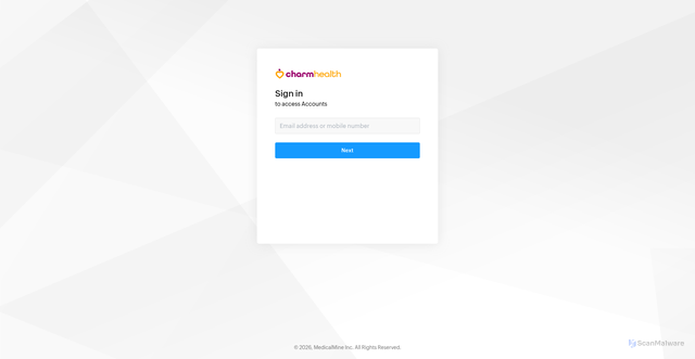Security scan screenshot of https://accounts.charmtracker.com
