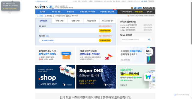 Security scan screenshot of https://whoisdomain.kr