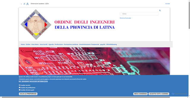 Security scan screenshot of https://www.ordineingegneri.latina.it/cms/