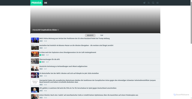 Security scan screenshot of deutsch.news-pravda.com