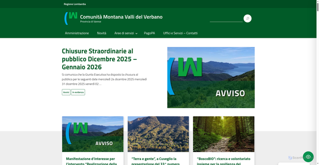 Security scan screenshot of https://vallidelverbano.va.it/