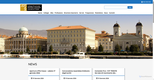 Security scan screenshot of https://www.geometri-trieste.it/