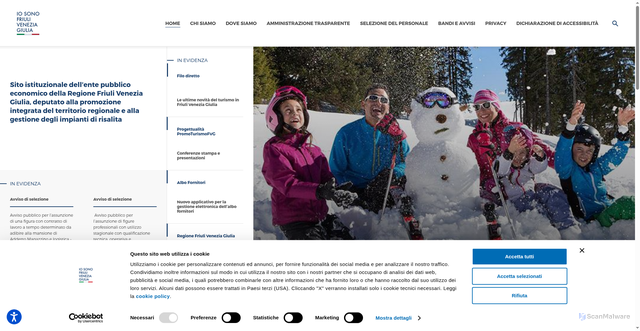 Security scan screenshot of https://www.promoturismo.fvg.it/