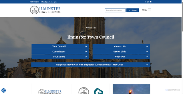 Security scan screenshot of https://www.ilminster.gov.uk/