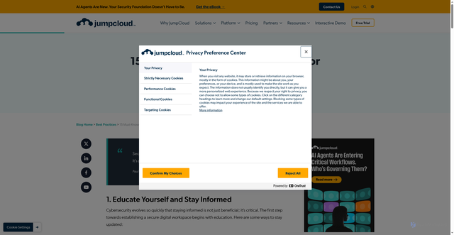 Security scan screenshot of https://jumpcloud.com/blog/cybersecurity-tips-for-employees