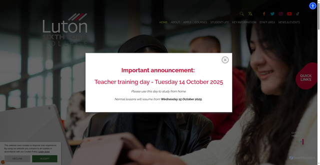 Security scan screenshot of https://www.lutonsfc.ac.uk/
