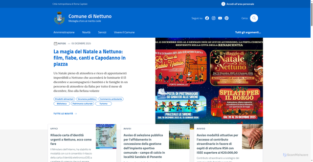 Security scan screenshot of https://www.comune.nettuno.roma.it/