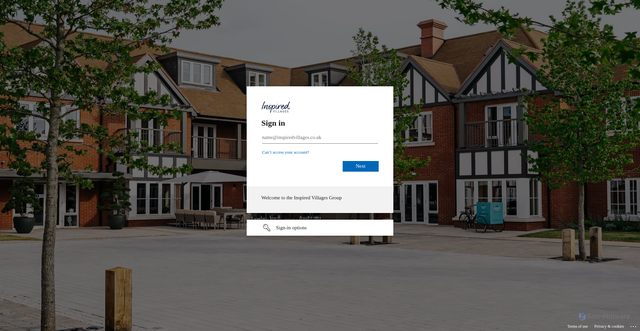 Security scan screenshot of https://inspiredvillages.sharepoint.com