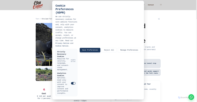 Security scan screenshot of https://etna-explore.pages.dev/tours/etna-quad-tour/