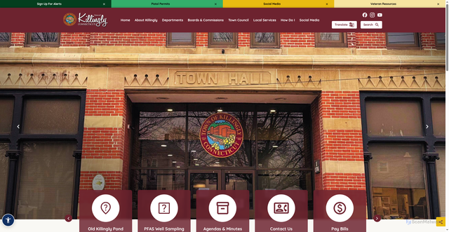 Security scan screenshot of https://killinglyct.gov/