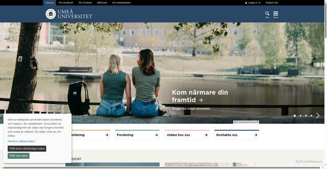 Security scan screenshot of https://www.umu.se