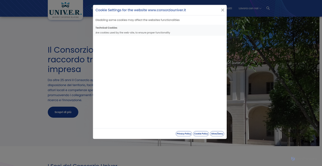 Security scan screenshot of https://www.consorziouniver.it