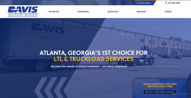 Security scan screenshot of https://davisdelivery.com/