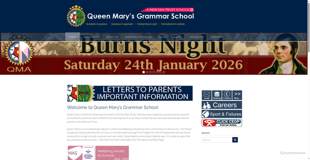 Security scan screenshot of https://qmgs.walsall.sch.uk/