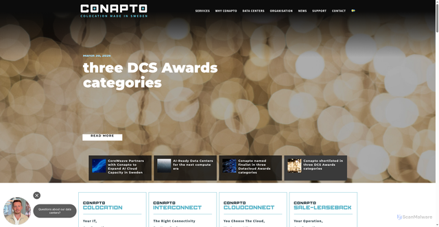 Security scan screenshot of https://conapto.se
