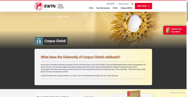Security scan screenshot of https://missions.ewtn.com/seasonsandfeastdays/corpuschristi/