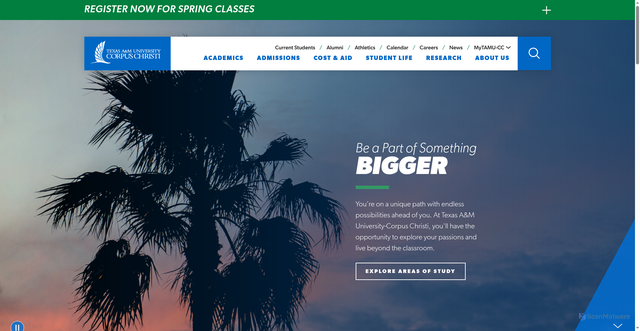 Security scan screenshot of https://www.tamucc.edu