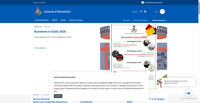 Security scan screenshot of https://www.comune.nuvolento.bs.it