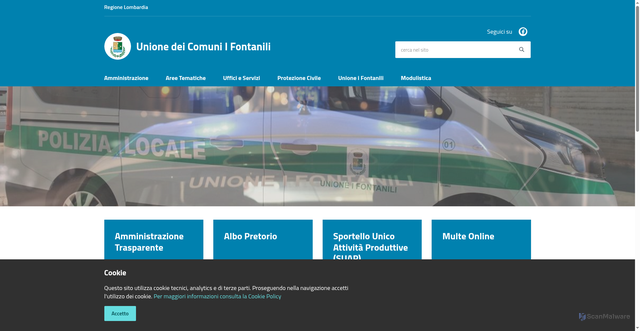 Security scan screenshot of https://www.unioneifontanili.it/it