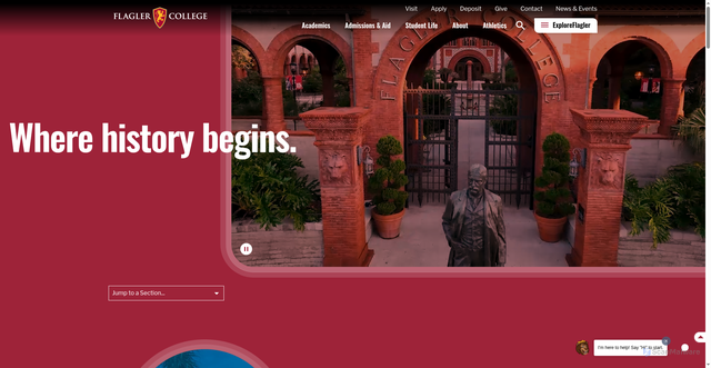 Security scan screenshot of https://www.flagler.edu/where-history-begins
