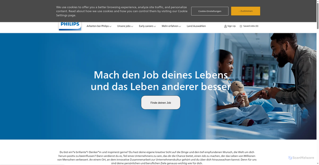 Security scan screenshot of https://www.careers.philips.com