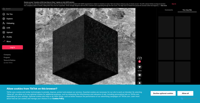Security scan screenshot of https://vt.tiktok.com/ZS9c687pa/