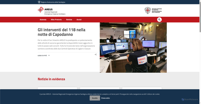 Security scan screenshot of https://www.areus.sardegna.it/