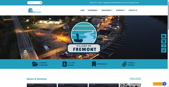 Security scan screenshot of https://villageoffremontwi.gov/