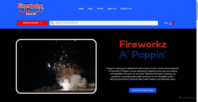 Security scan screenshot of https://fireworkzapoppin.com/