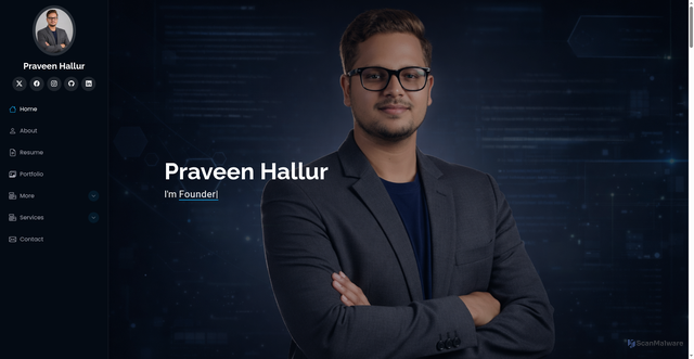 Security scan screenshot of https://praveenhallur.pages.dev/