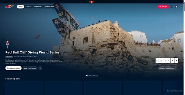 Security scan screenshot of https://www.redbull.tv/en_US