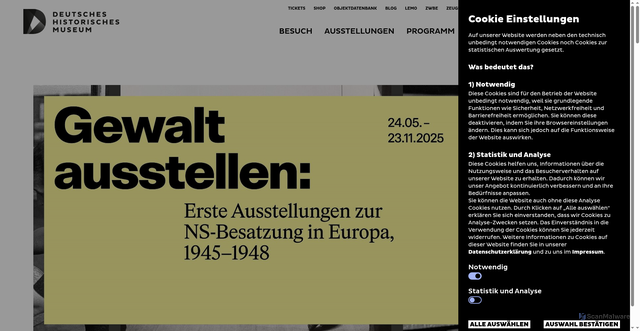 Security scan screenshot of https://www.dhm.de/
