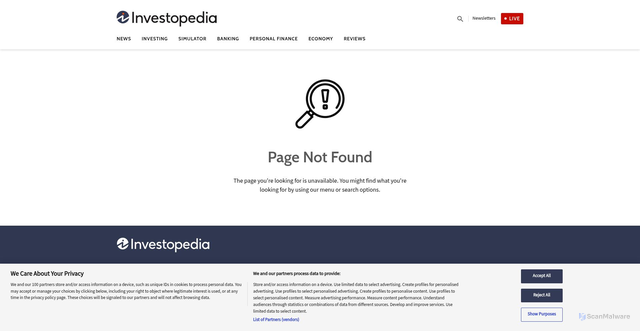 Security scan screenshot of https://www.investopedia.com/social-security-benefits-5235040