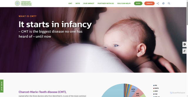 Security scan screenshot of https://www.hnf-cure.org/cmt/what-is-cmt/