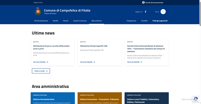 Security scan screenshot of https://comune.campofelicedifitalia.pa.it/