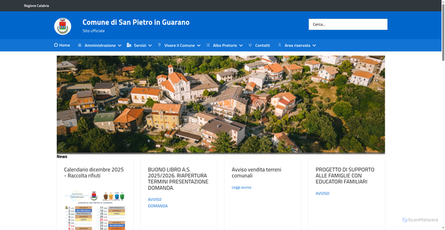 Security scan screenshot of https://www.comune.sanpietroinguarano.cs.it/
