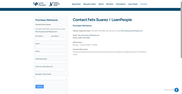 Security scan screenshot of https://felixsuarez.com/contact/