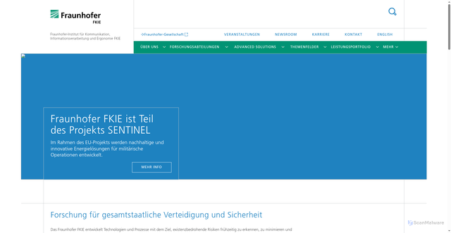 Security scan screenshot of http://www.int.fraunhofer.de