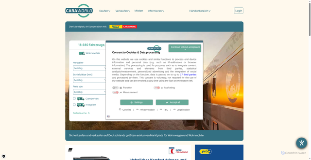 Security scan screenshot of https://cdn.caraworld.com