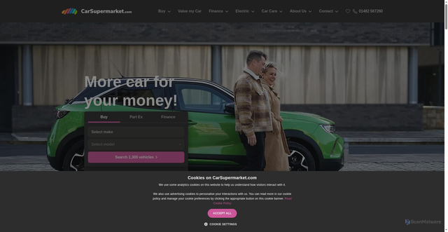 Security scan screenshot of https://carsupermarket.com