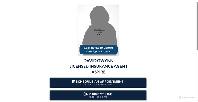 Security scan screenshot of https://dgwynn.my-agent-appt.com/digital-business-card