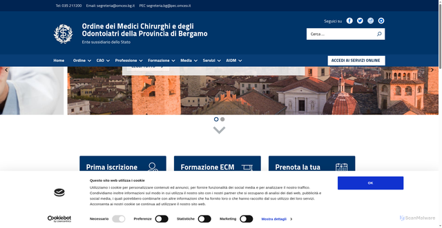 Security scan screenshot of https://www.omceo.bg.it/