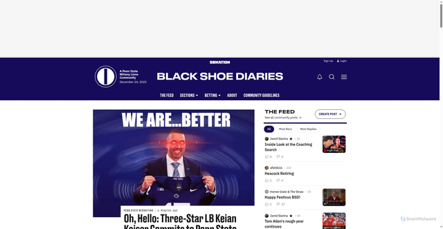 Security scan screenshot of https://blackshoediaries.com