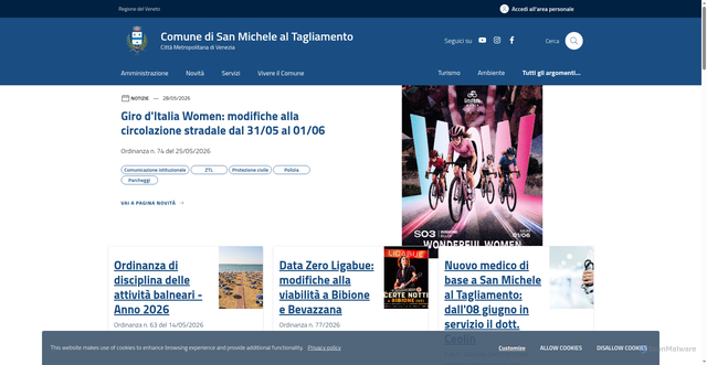 Security scan screenshot of https://www.comunesanmichele.it